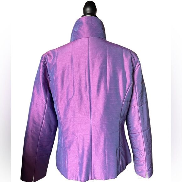 Spanner Nylon Iridescent Purple Full Zip Winter Coat with Zipped Pockets (Large) - Picture 8 of 8